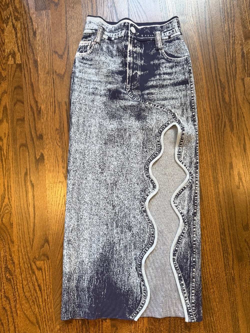 PH5 Neiman Marcus long, denim inspired stretch skirt